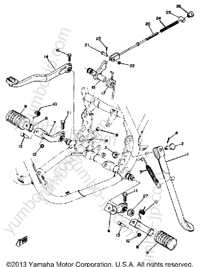 Stand Footrest Brake Pedal для мотоциклов YAMAHA DT250A 1974 г.