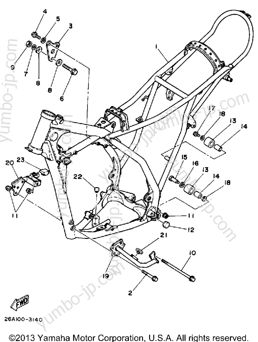 FRAME for motorcycles YAMAHA IT490L 1984 year