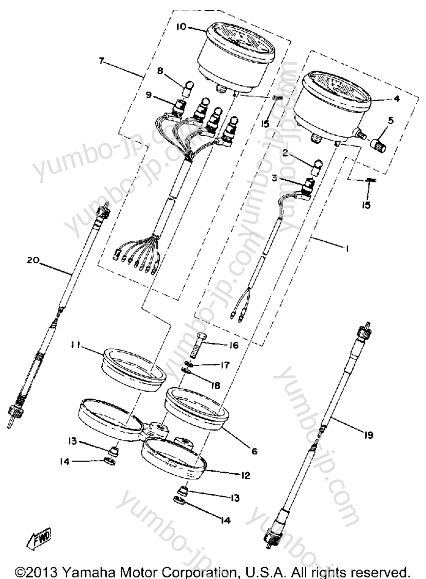 Измерительные приборы для мотоциклов YAMAHA DT125C 1976 г.