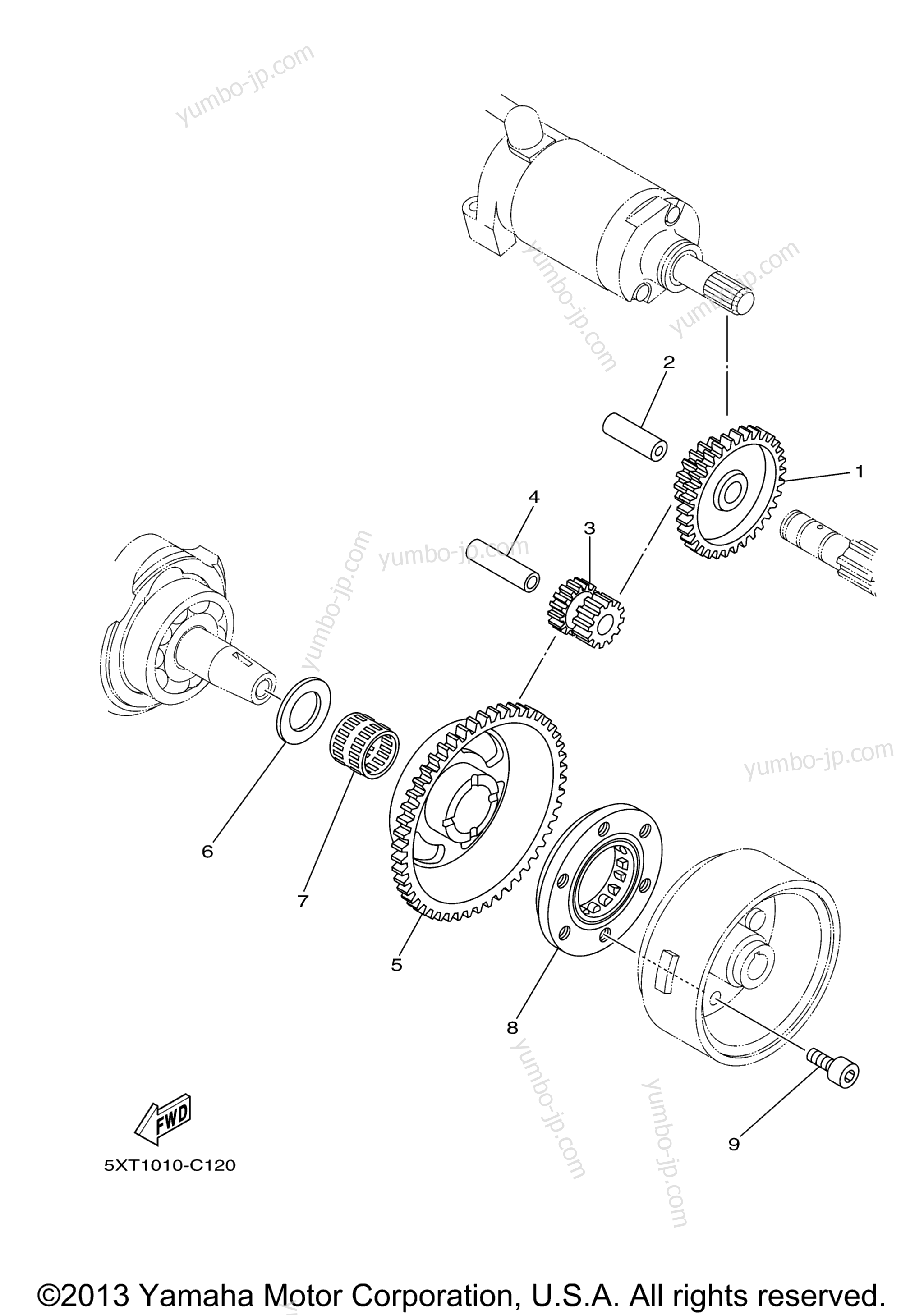 STARTER CLUTCH для мотоциклов YAMAHA XT250 (XT250Y) 2009 г.