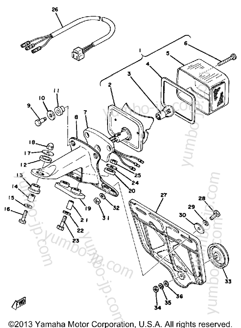 TAILLIGHT для мотоциклов YAMAHA DT250E 1978 г.