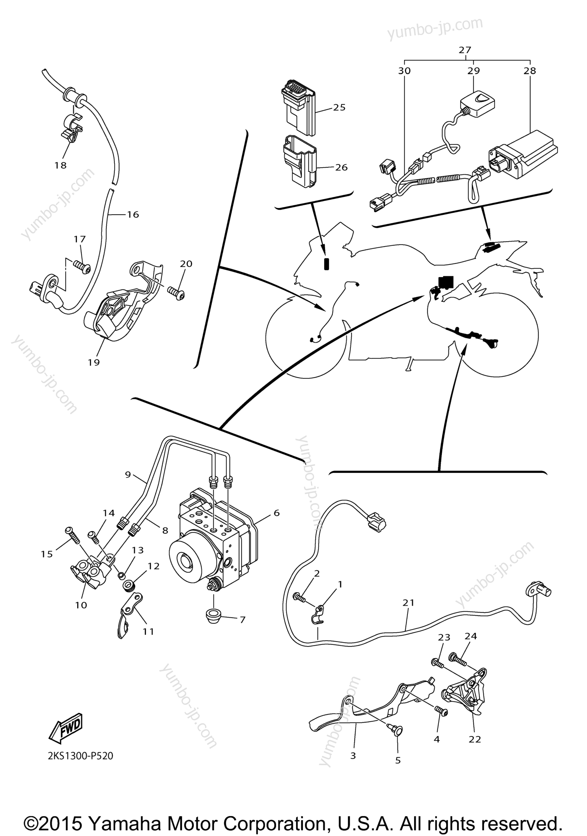 Electrical 3 для мотоциклов YAMAHA YZFR1M (YZFR1MF) 2015 г.