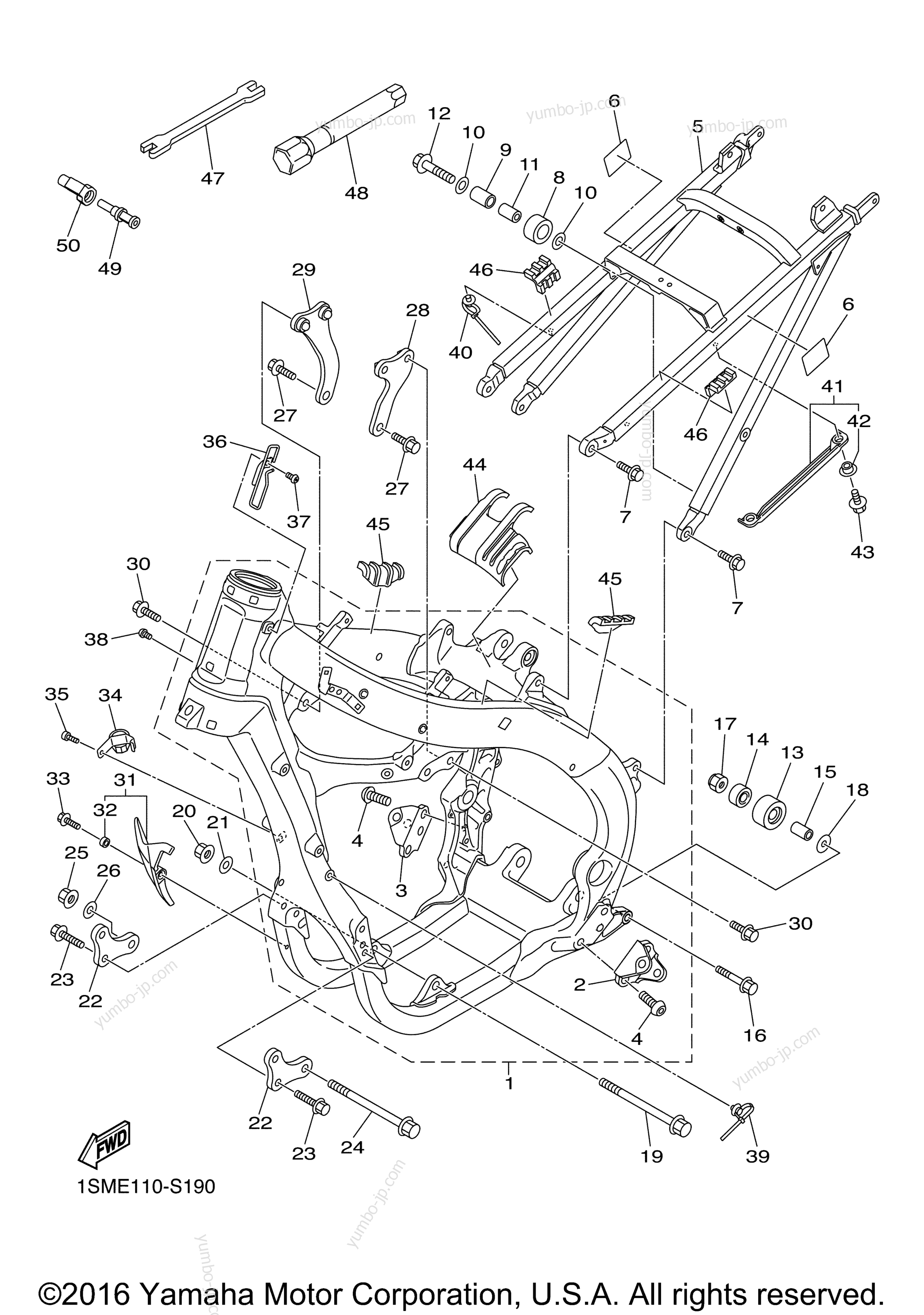 FRAME for motorcycles YAMAHA YZ250F (YZ250FHW) 2017 year