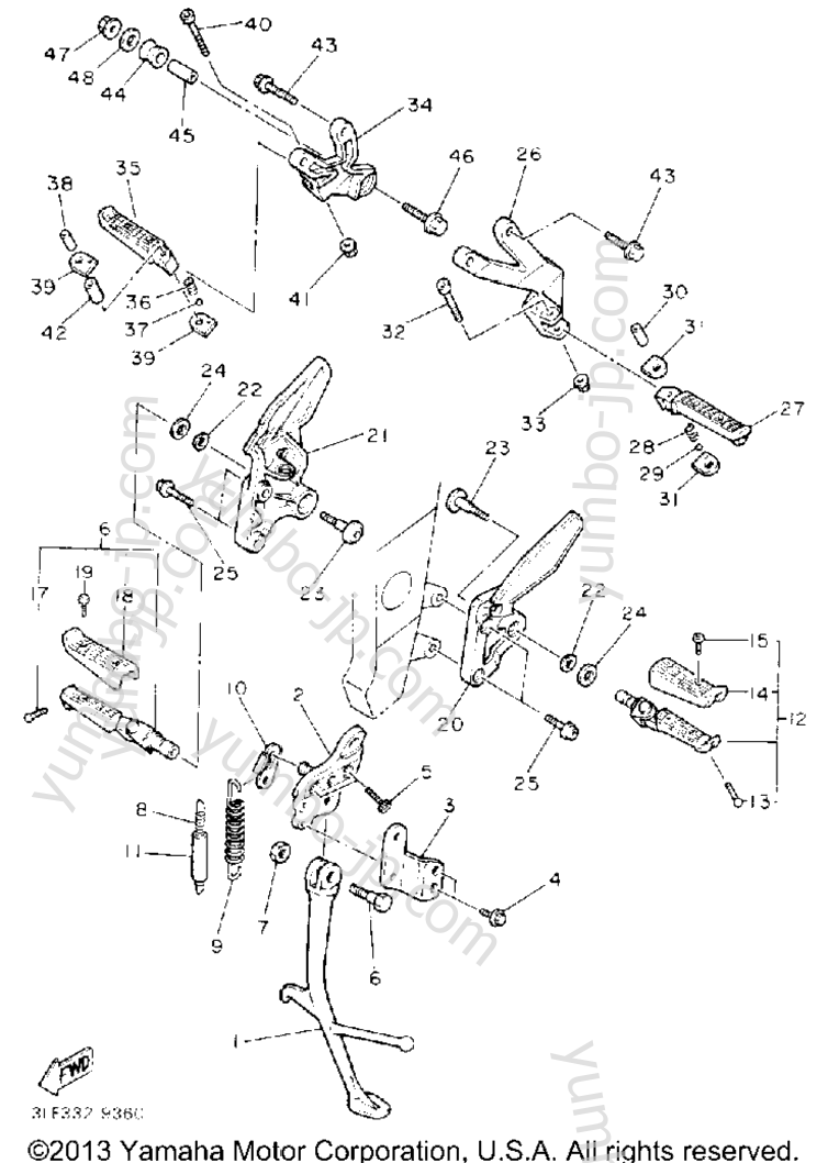 Stand Footrest для мотоциклов YAMAHA FZR1000D 1992 г.