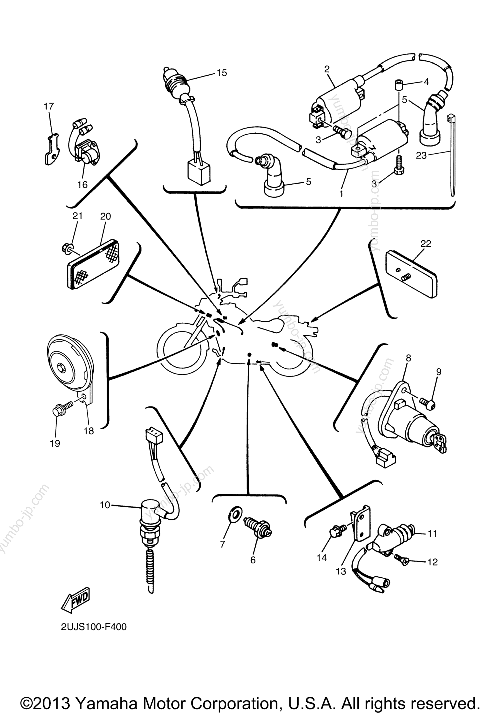 Electrical 2 для мотоциклов YAMAHA V STAR 250 (XV250ZCB) CA 2010 г.