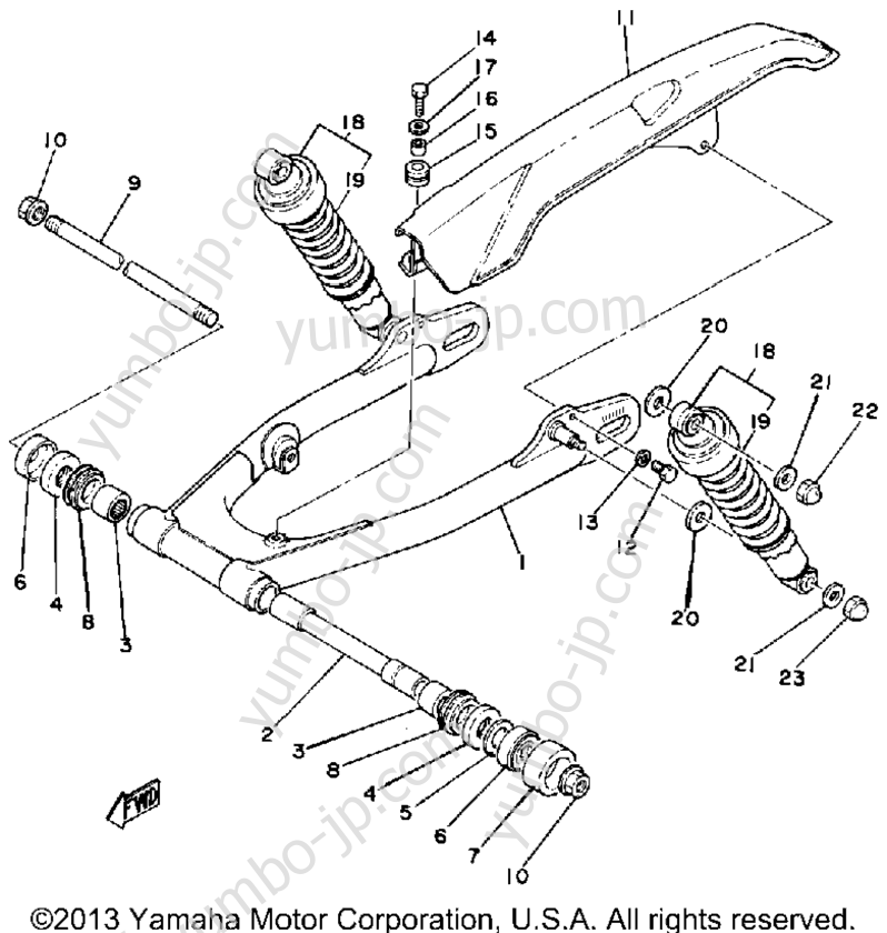 Rear Arm Suspension for motorcycles YAMAHA SR500H 1981 year