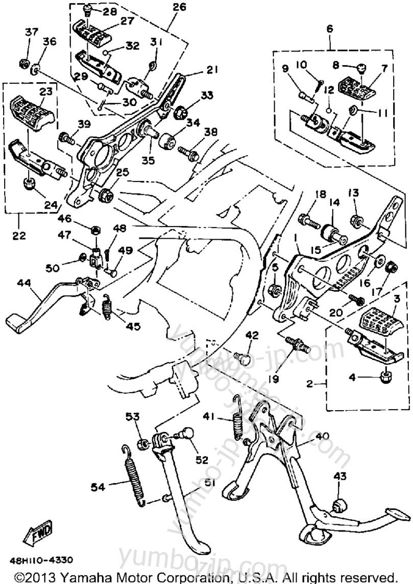 Stand Footrest для мотоциклов YAMAHA RZ350L 1984 г.