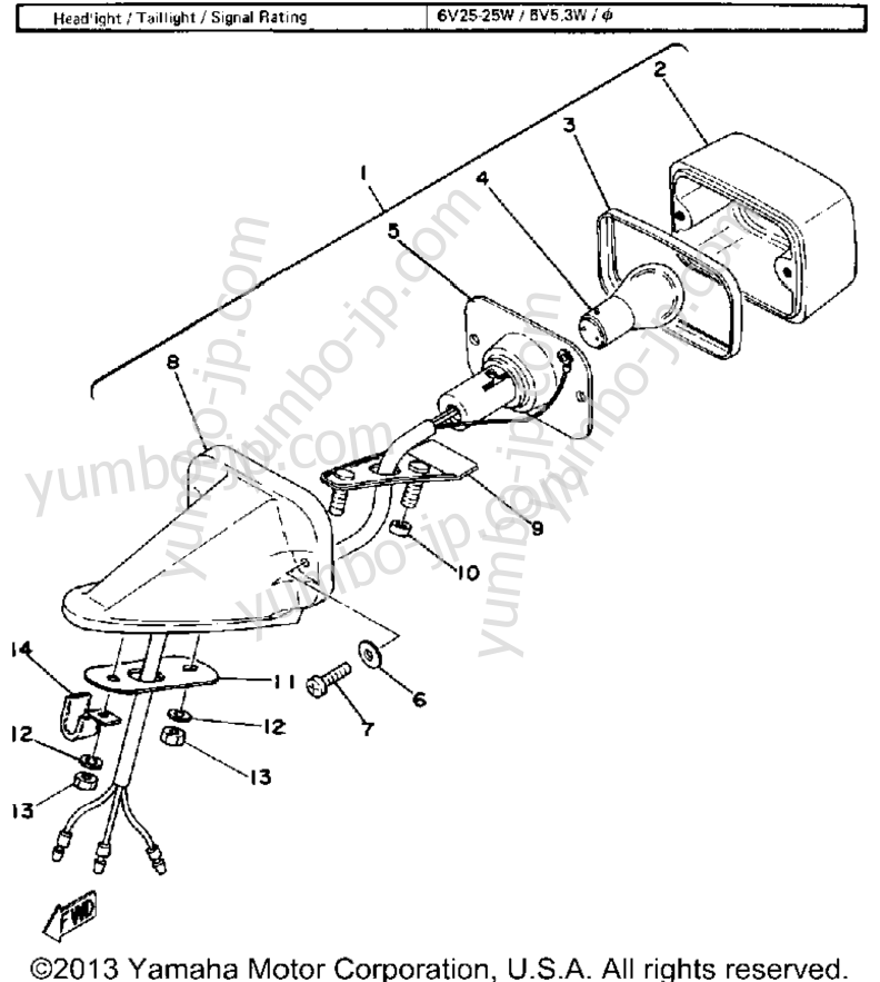 TAILLIGHT for motorcycles YAMAHA IT425G 1980 year