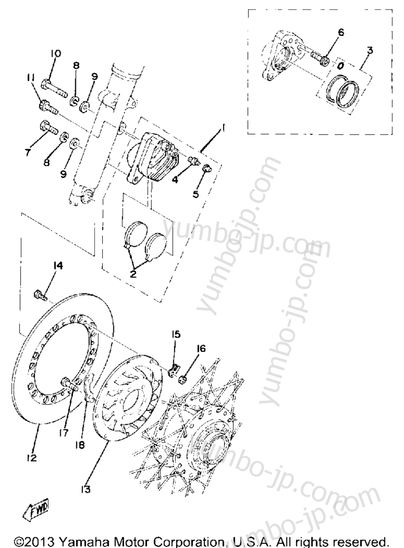 FRONT BRAKE CALIPER for motorcycles YAMAHA TZ250G 1980 year