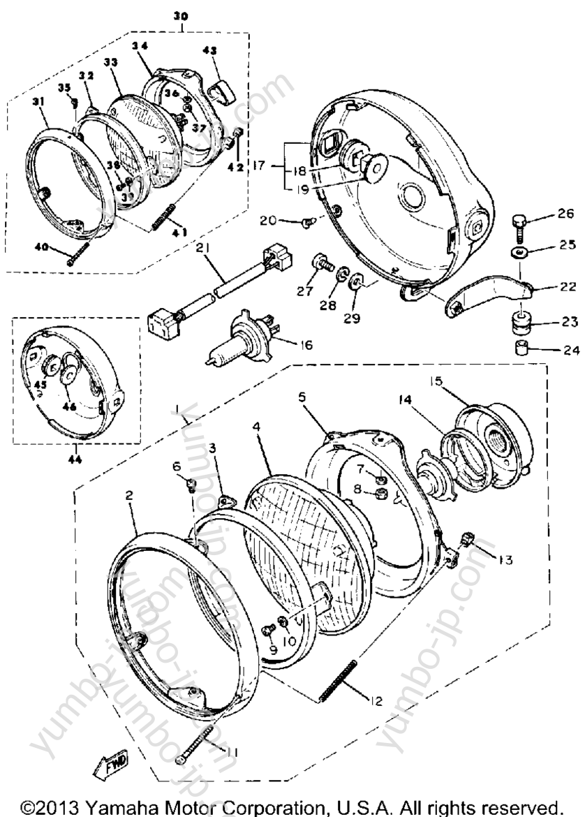 HEADLIGHT для мотоциклов YAMAHA XS850SH 1981 г.