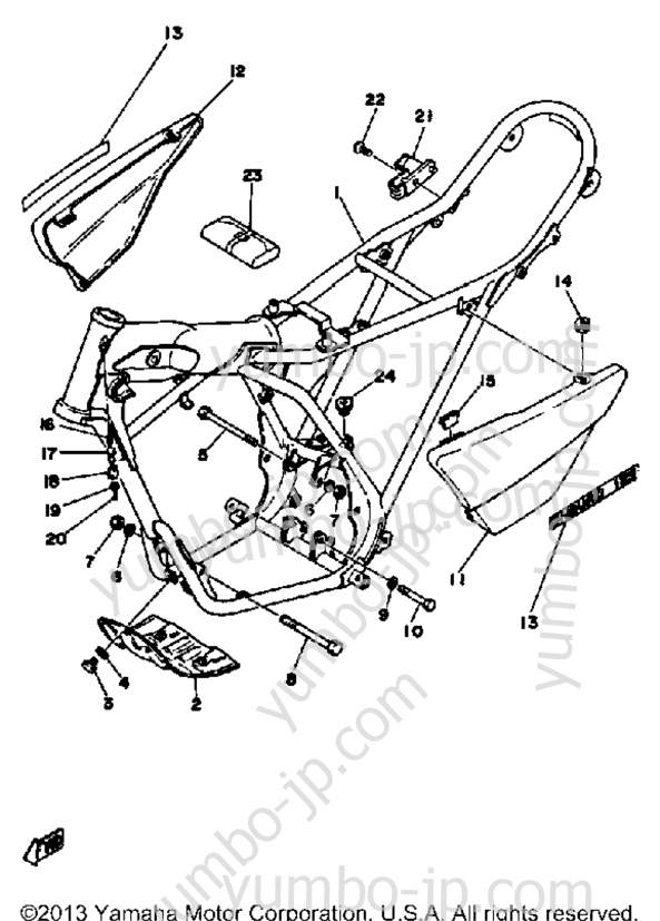 Frame Side Cover for motorcycles YAMAHA DT125F 1979 year