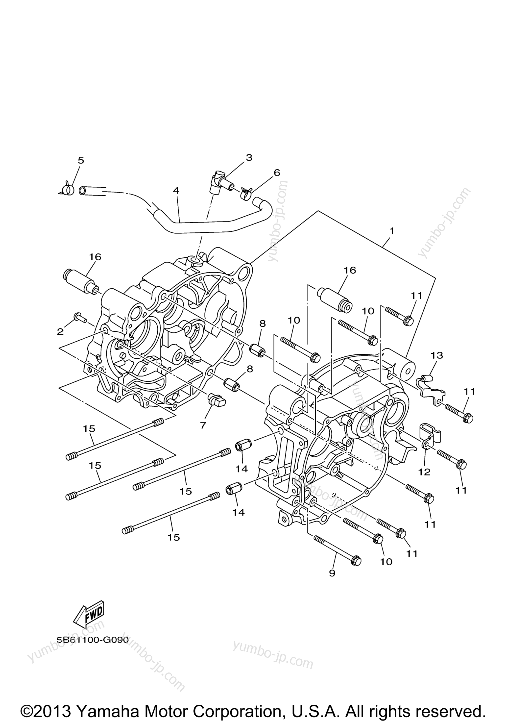 CRANKCASE for motorcycles YAMAHA TTR110E (TTR110EA) 2011 year