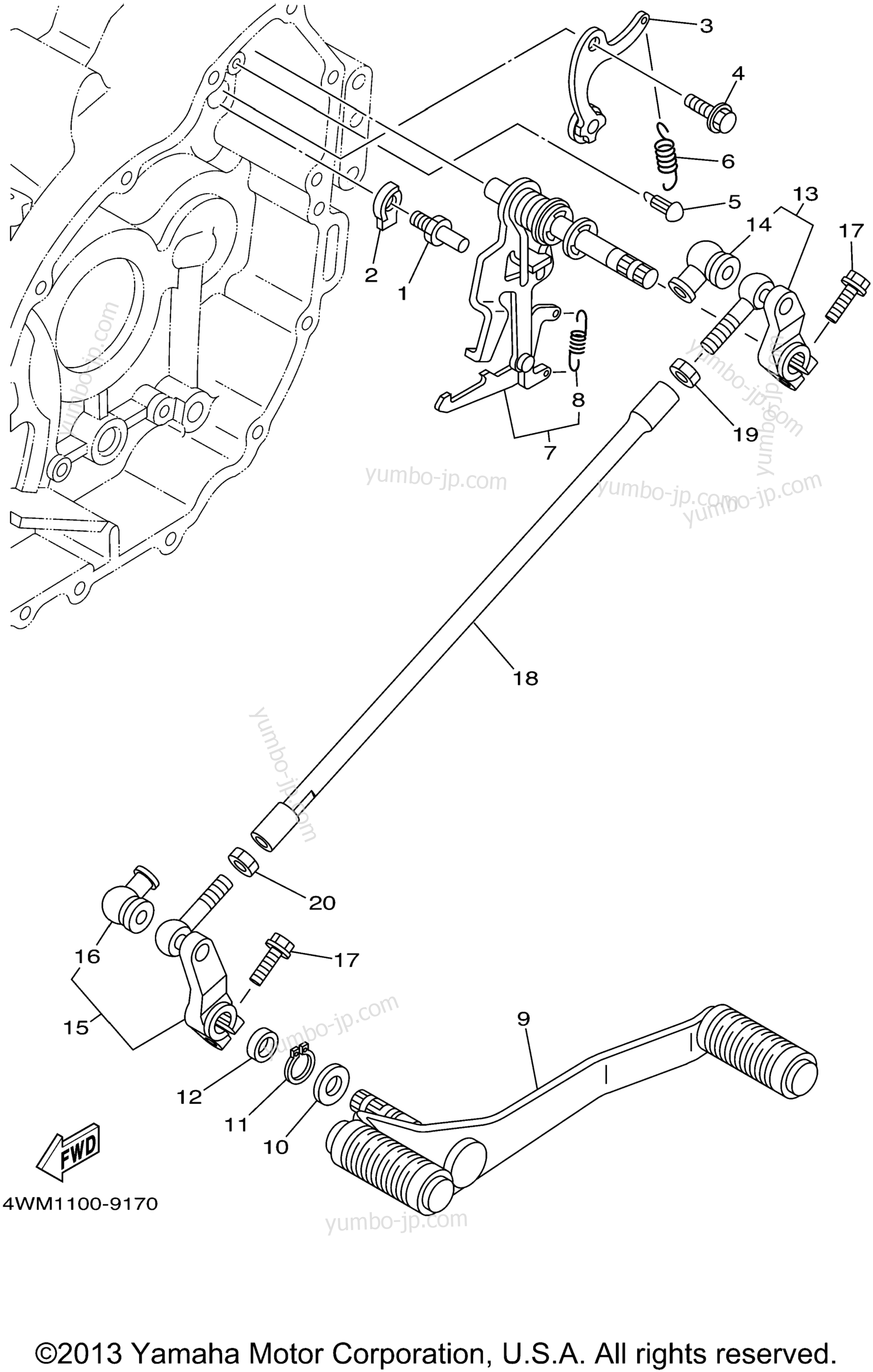 SHIFT SHAFT for motorcycles YAMAHA ROAD STAR (XV1600AL) 1999 year