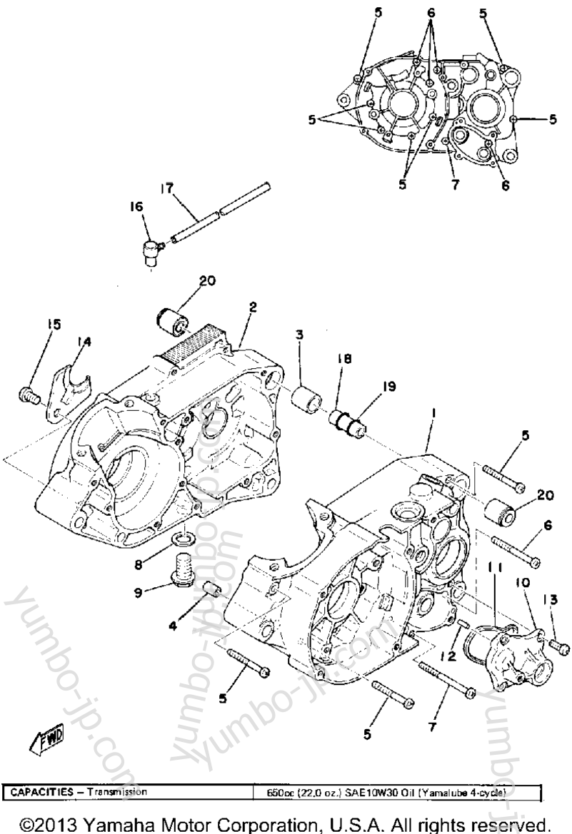 Крышка картера для мотоциклов YAMAHA TY175B 1975 г.