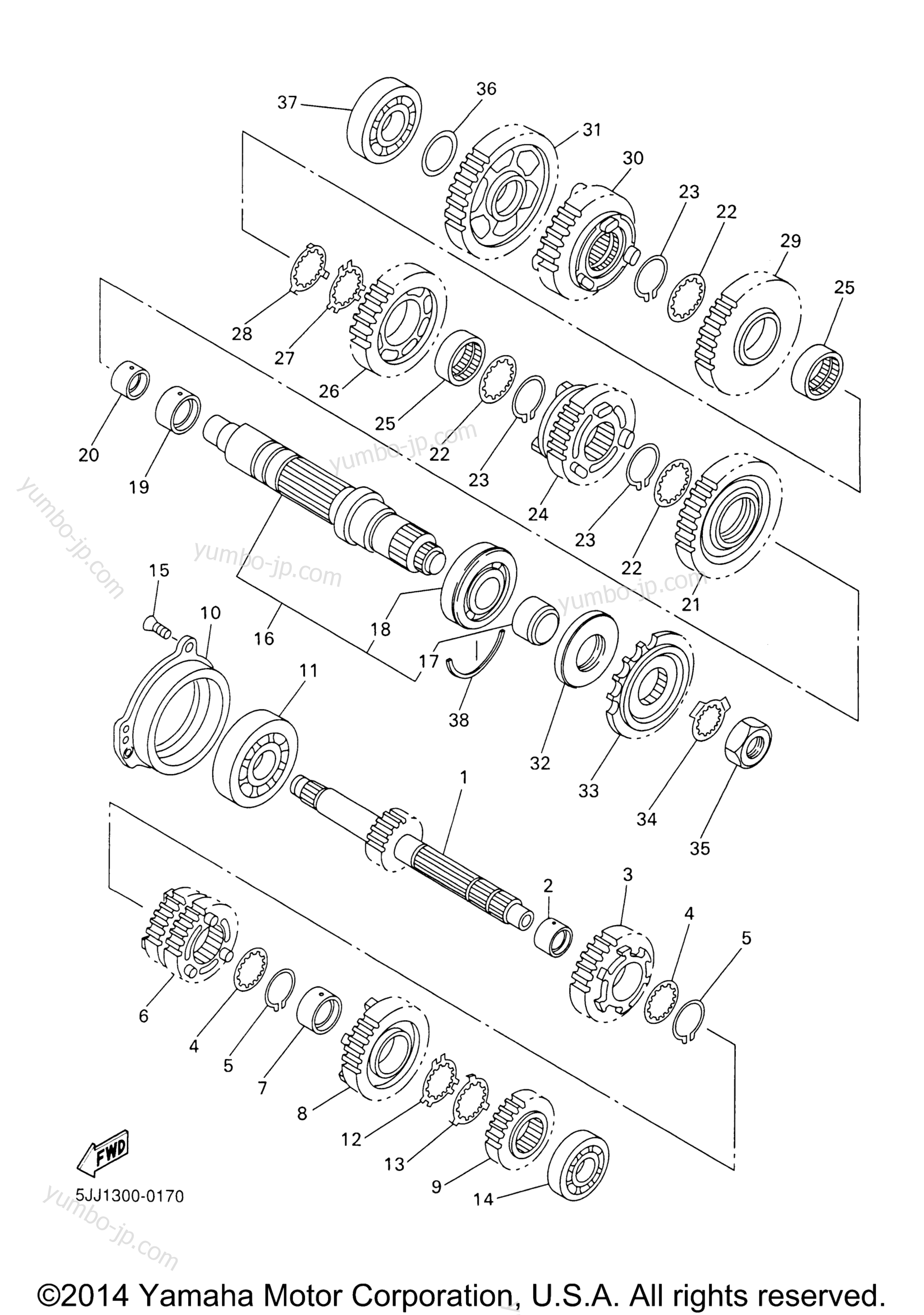 TRANSMISSION for motorcycles YAMAHA YZF-R1 (YZFR1SNC) CA 2001 year