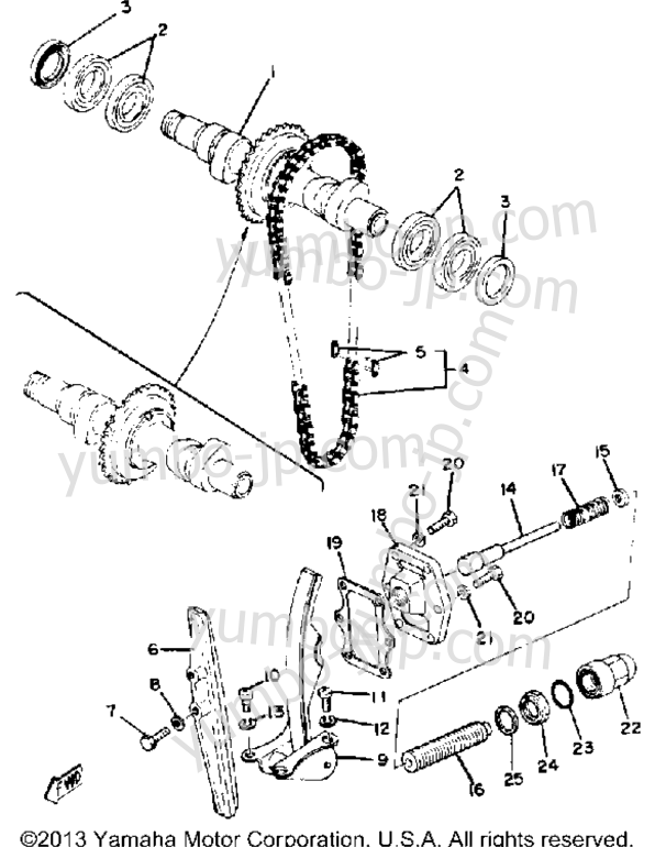 Camshaft - Chain for motorcycles YAMAHA XS650G 1980 year