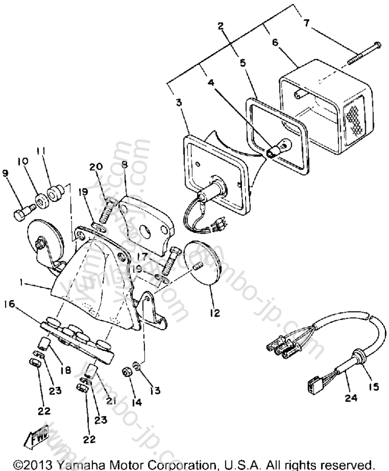 TAILLIGHT для мотоциклов YAMAHA SR500G 1980 г.