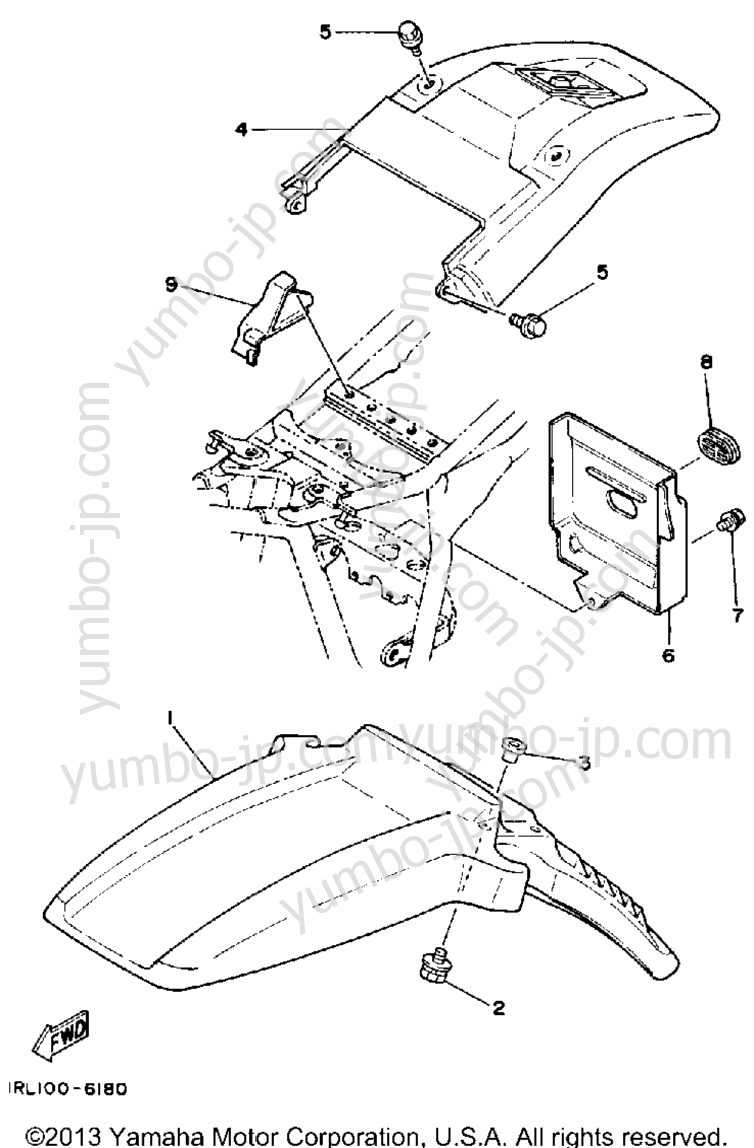 FENDER для мотоциклов YAMAHA BIG WHEEL ELEC START (BW200ES) 1986 г.