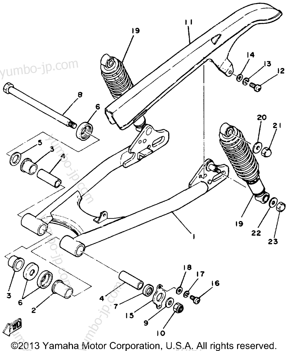 Rear Arm Suspension for motorcycles YAMAHA SR250H 1981 year