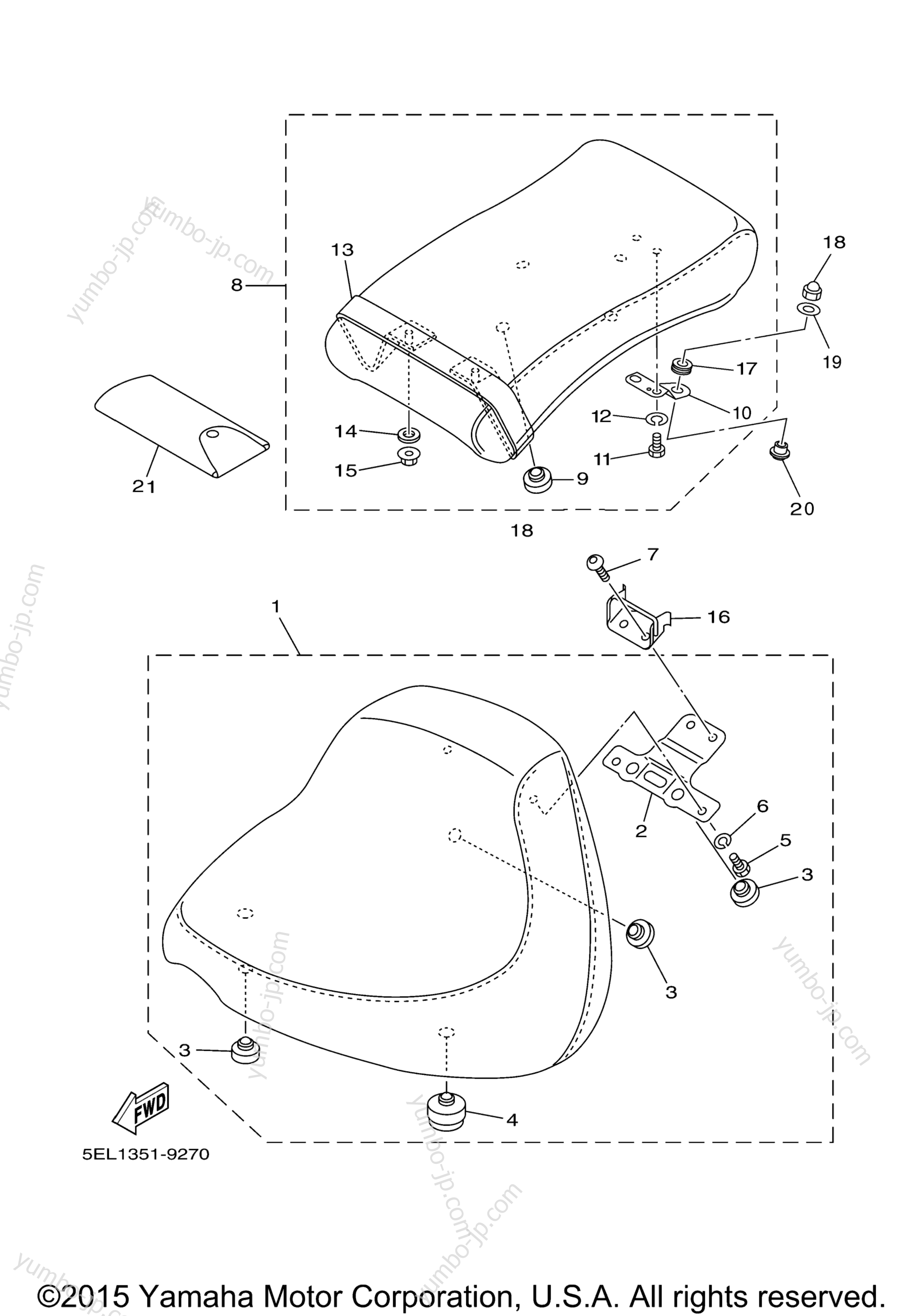 SEAT for motorcycles YAMAHA V-STAR 1100 CUSTOM (XVS1100RC) CA 2003 year