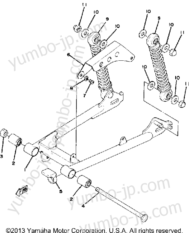 Rear Arm - Suspension for motorcycles YAMAHA MX80H 1981 year