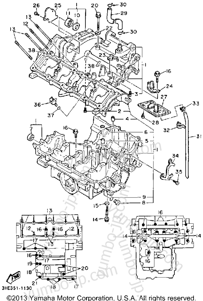 CRANKCASE for motorcycles YAMAHA FZR600RD 1992 year