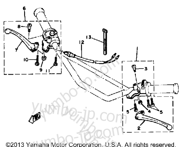 Handle Switch-Lever для мотоциклов YAMAHA DT100J 1982 г.