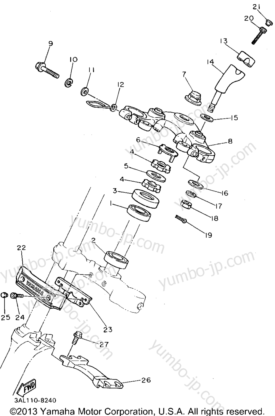 Steering для мотоциклов YAMAHA VIRAGO 750 (XV750FC) CA 1994 г.