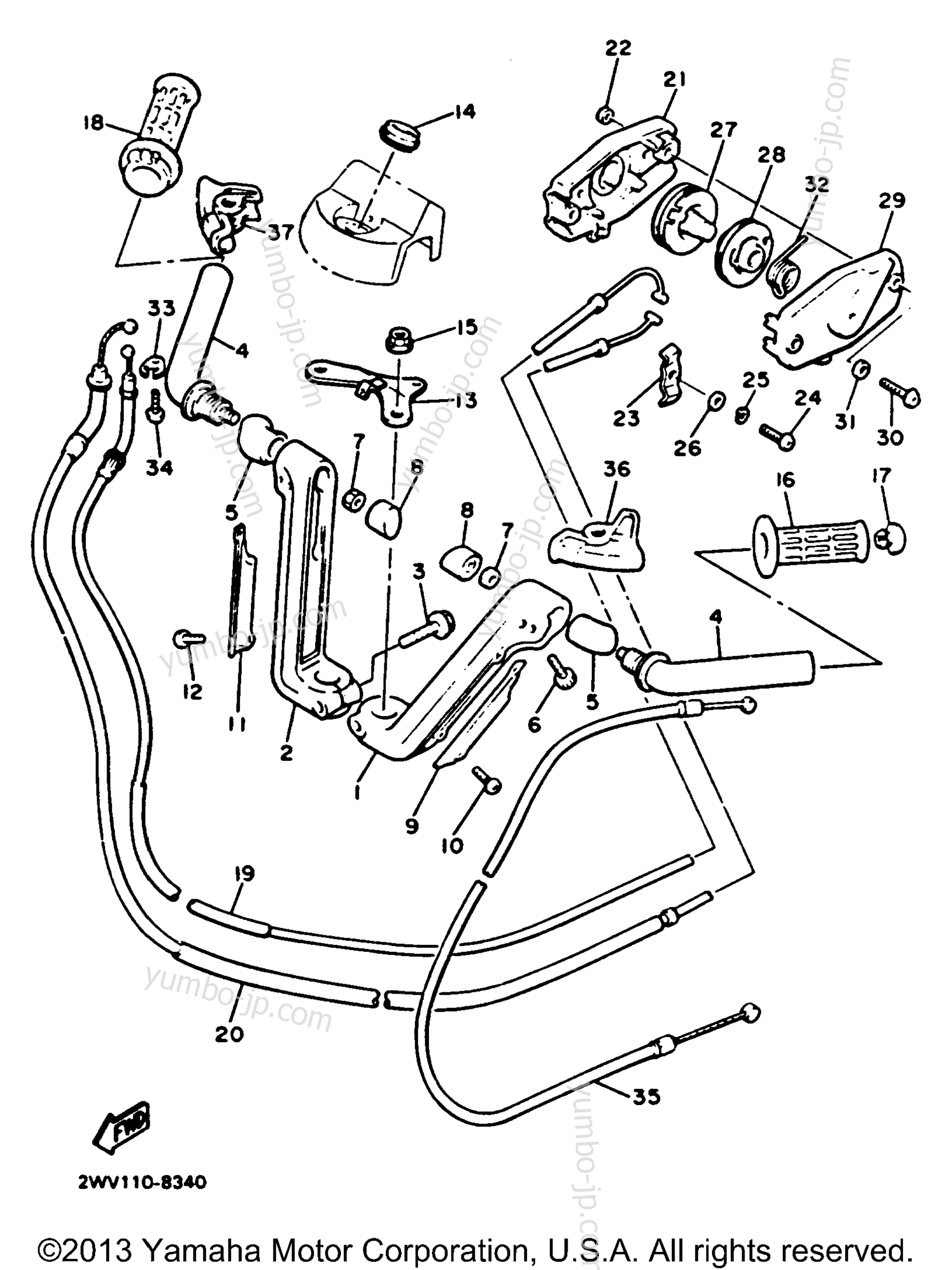 Handlebar Cable для мотоциклов YAMAHA XVZ13DB 1991 г.