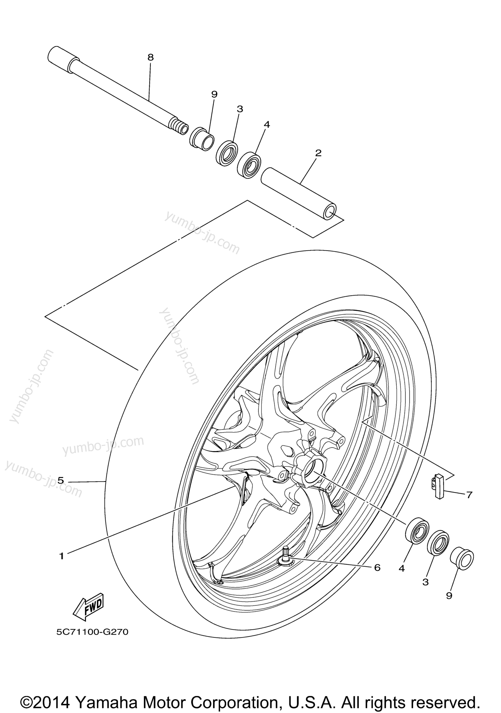 FRONT WHEEL для мотоциклов YAMAHA RAIDER SCL (XV19SCLEC) CA 2014 г.
