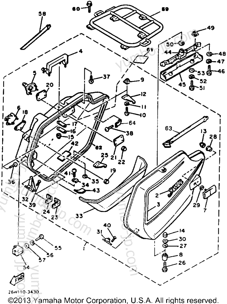 Saddlebag 1 для мотоциклов YAMAHA XVZ12TK 1983 г.