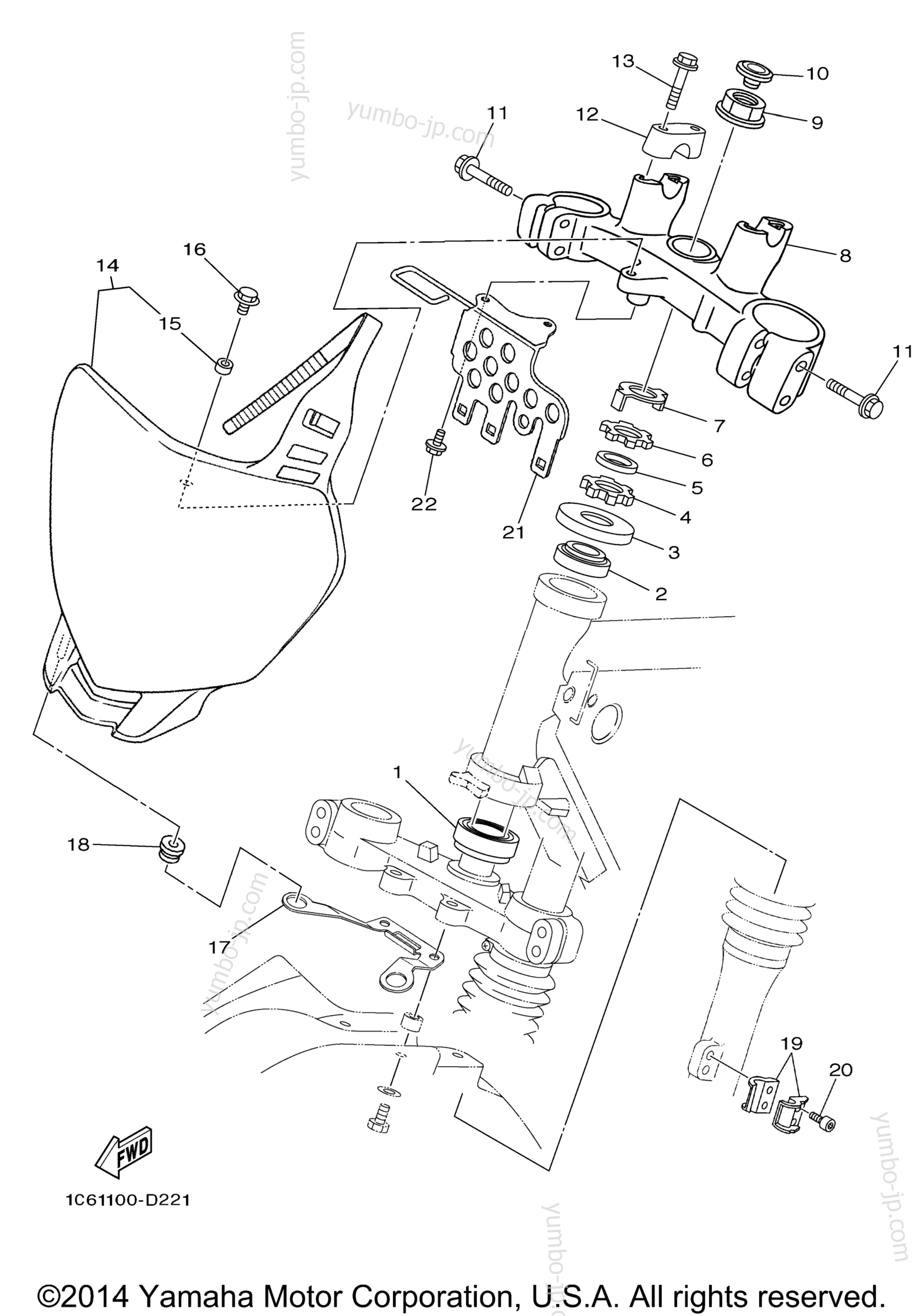 Steering для мотоциклов YAMAHA TTR230 (TTR230F) 2015 г.