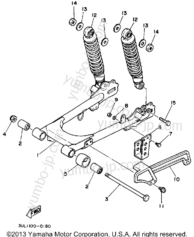 Swing Arm-Suspension for motorcycles YAMAHA RT100D 1992 year