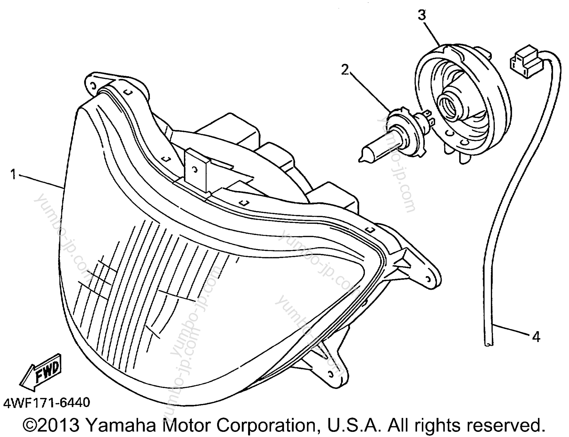 HEADLIGHT for motorcycles YAMAHA YZF600R (YZF600RL) 1999 year