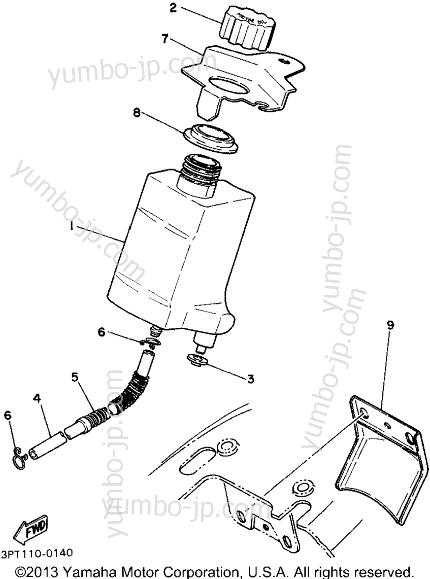 OIL TANK для мотоциклов YAMAHA Y-ZINGER (PW50G) 1995 г.