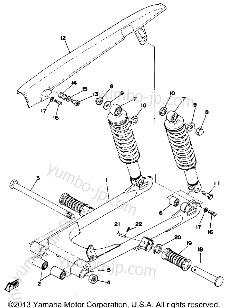 Swing Arm Rear Shocks Chain Case для мотоциклов YAMAHA RD200C 1976 г.