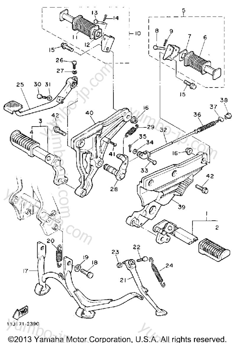 Stand Footrest for motorcycles YAMAHA XZ550RJ 1982 year