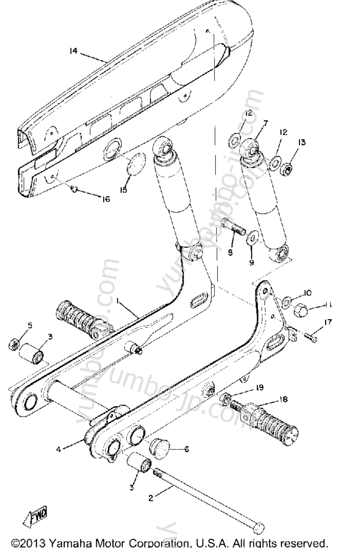 Rear Arm Rear Cushion Chain Case для мотоциклов YAMAHA U7E 1972 г.