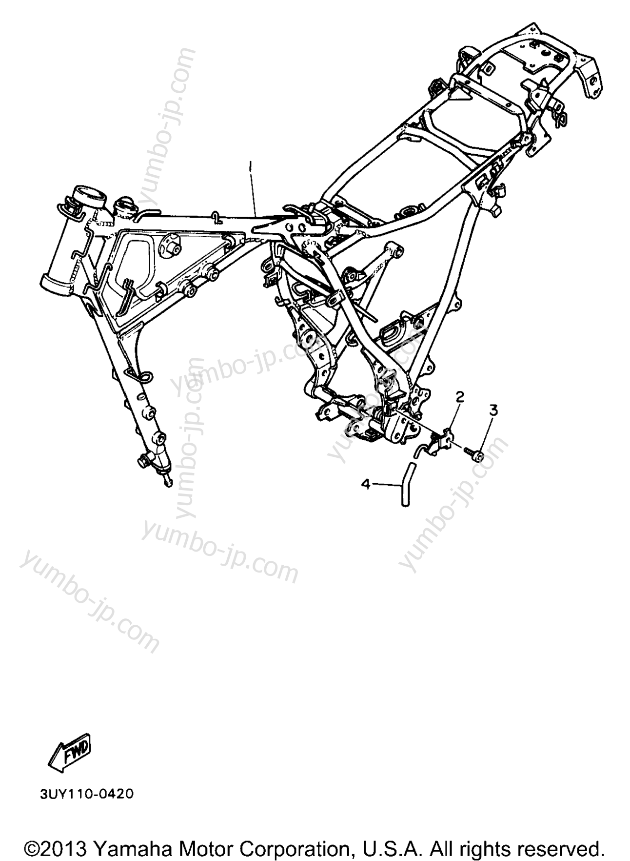 Frame (California Model Only) for motorcycles YAMAHA XT600EA 1990 year