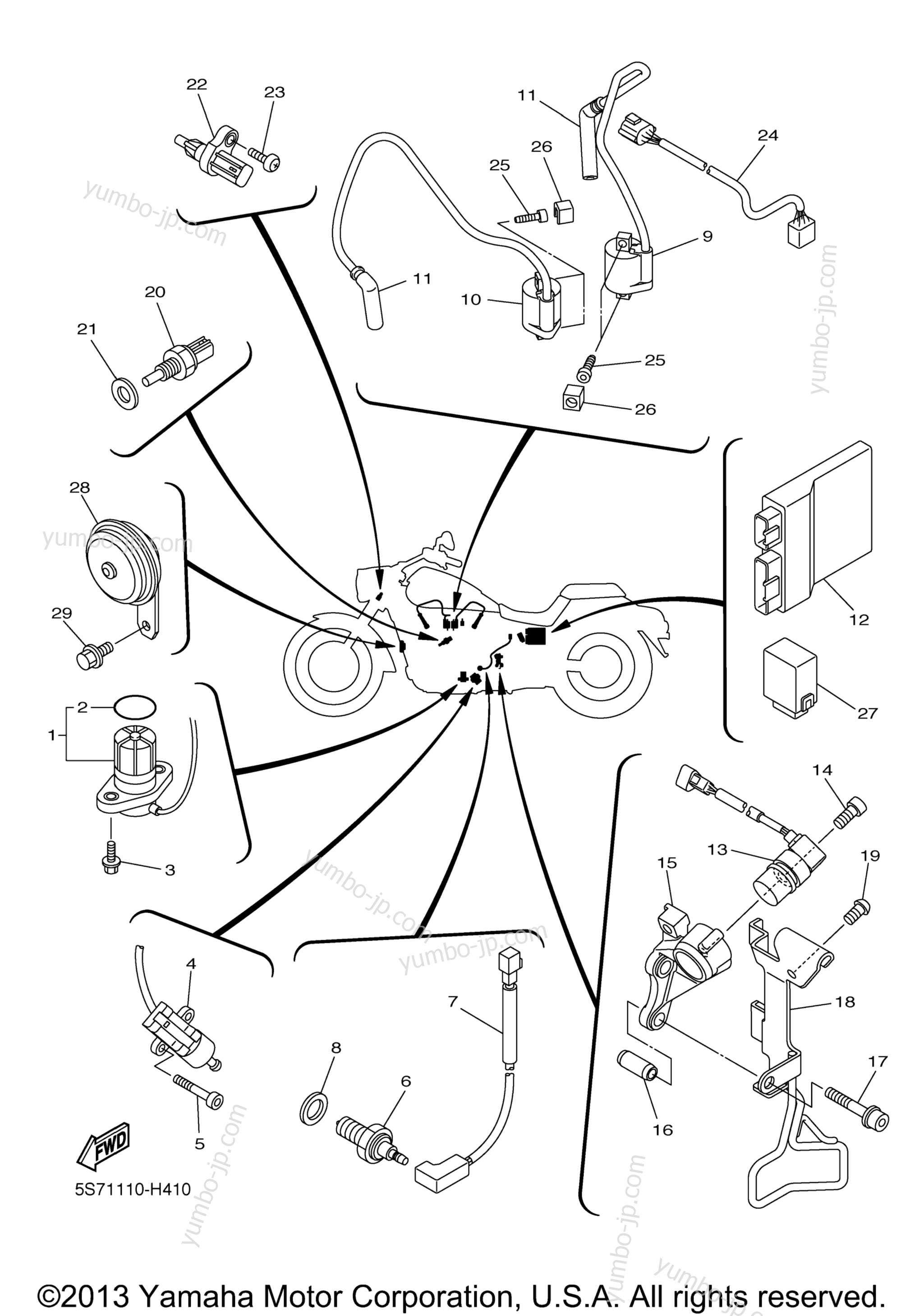 Electrical 1 для мотоциклов YAMAHA V STAR 950 (XVS95ER) 2014 г.