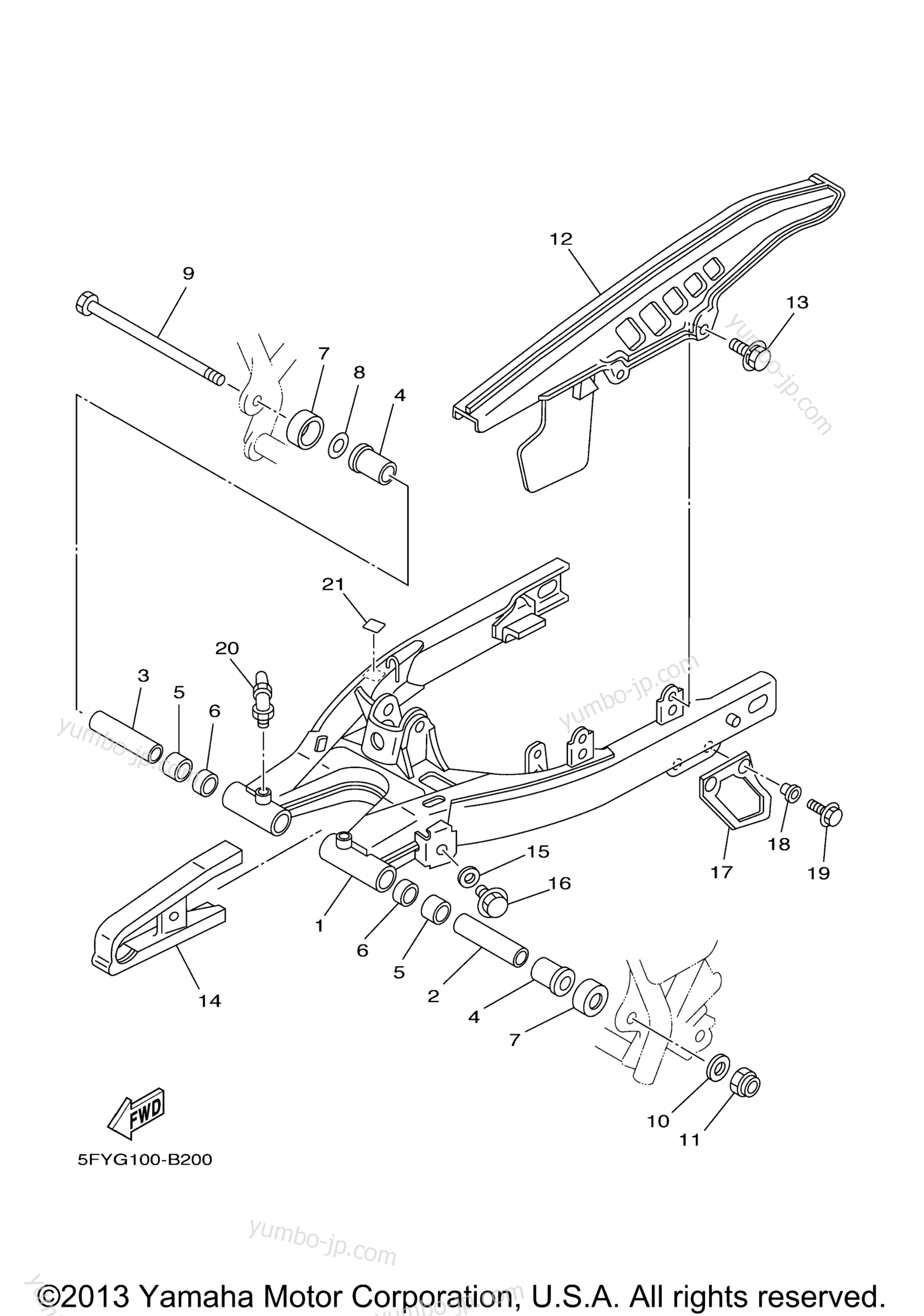 REAR ARM for motorcycles YAMAHA TW200 (TW200X) 2008 year