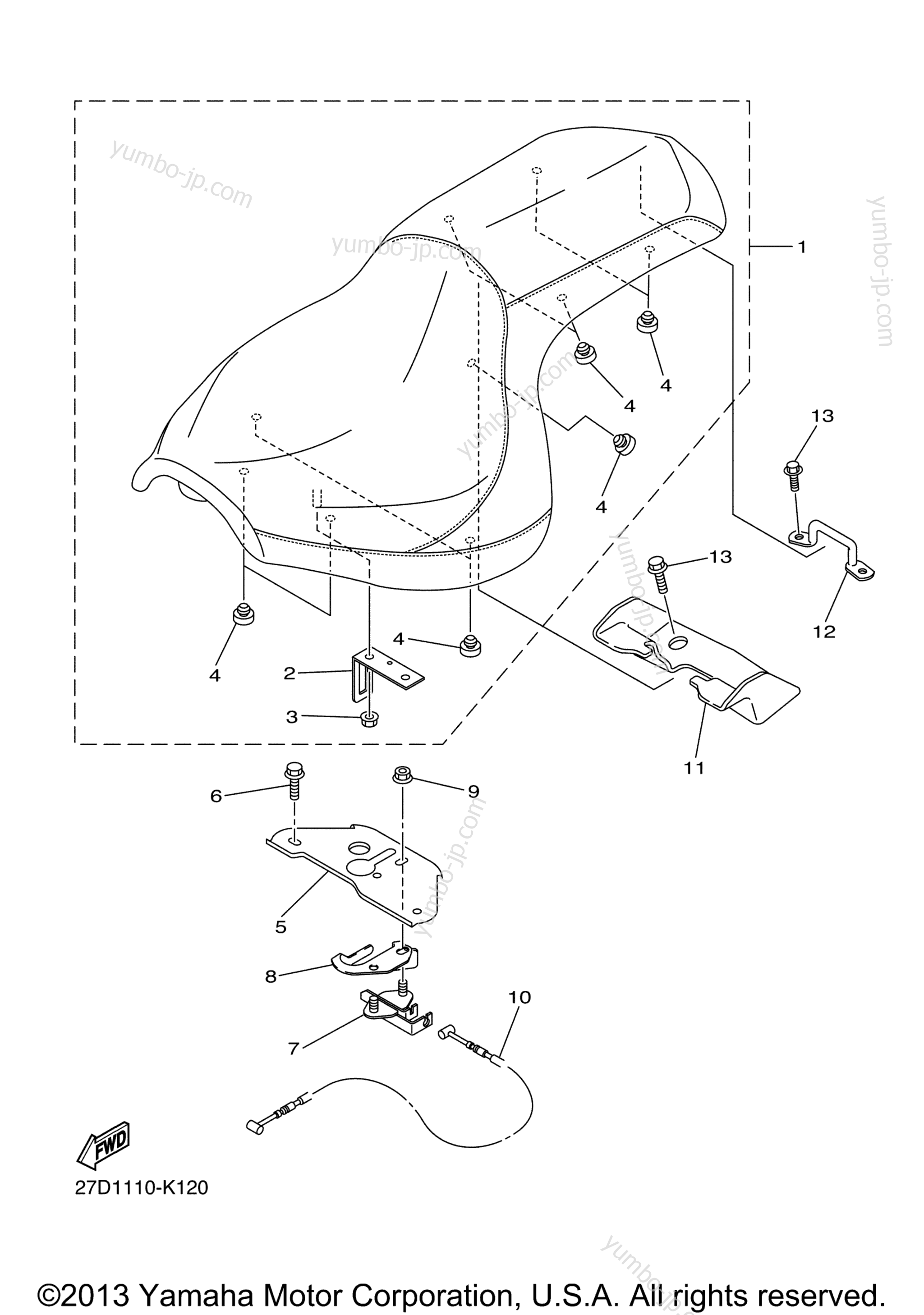 SEAT for motorcycles YAMAHA STRYKER (XVS13CAO) 2011 year