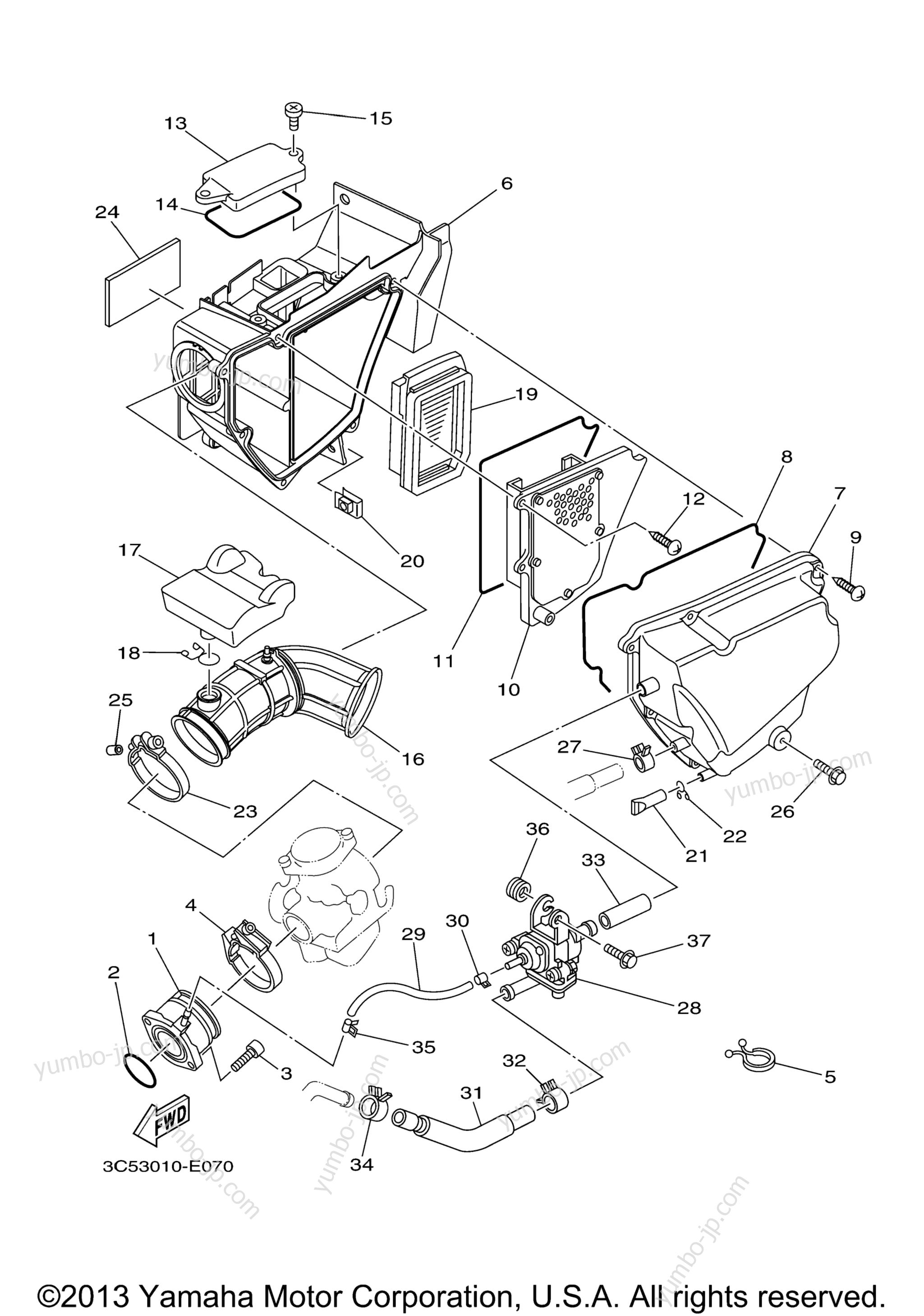 Intake для мотоциклов YAMAHA XT250 (XT250YC) CA 2009 г.