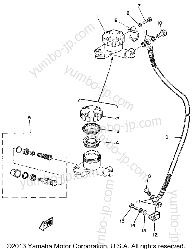 FRONT MASTER CYLINDER for motorcycles YAMAHA TZ250G 1980 year