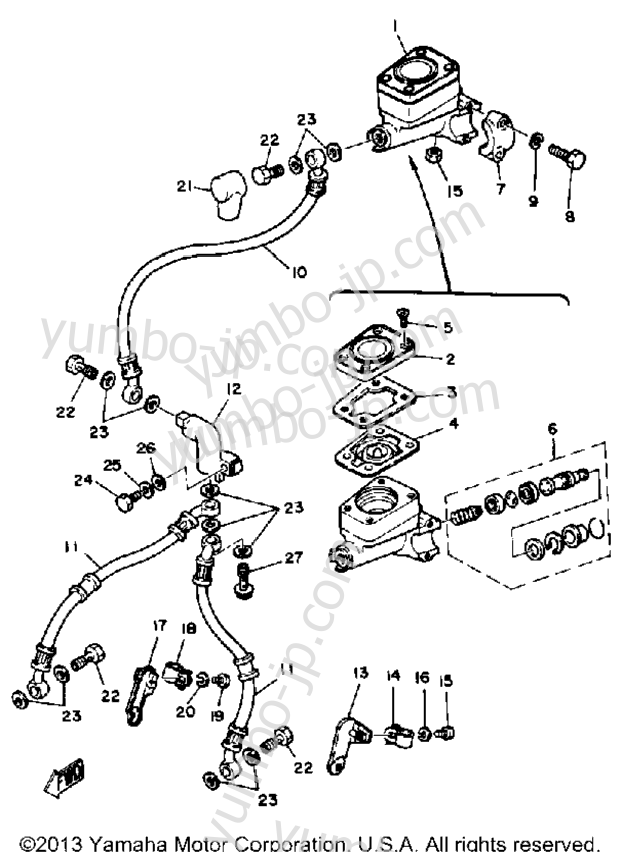 FRONT MASTER CYLINDER for motorcycles YAMAHA XS1100SG 1980 year