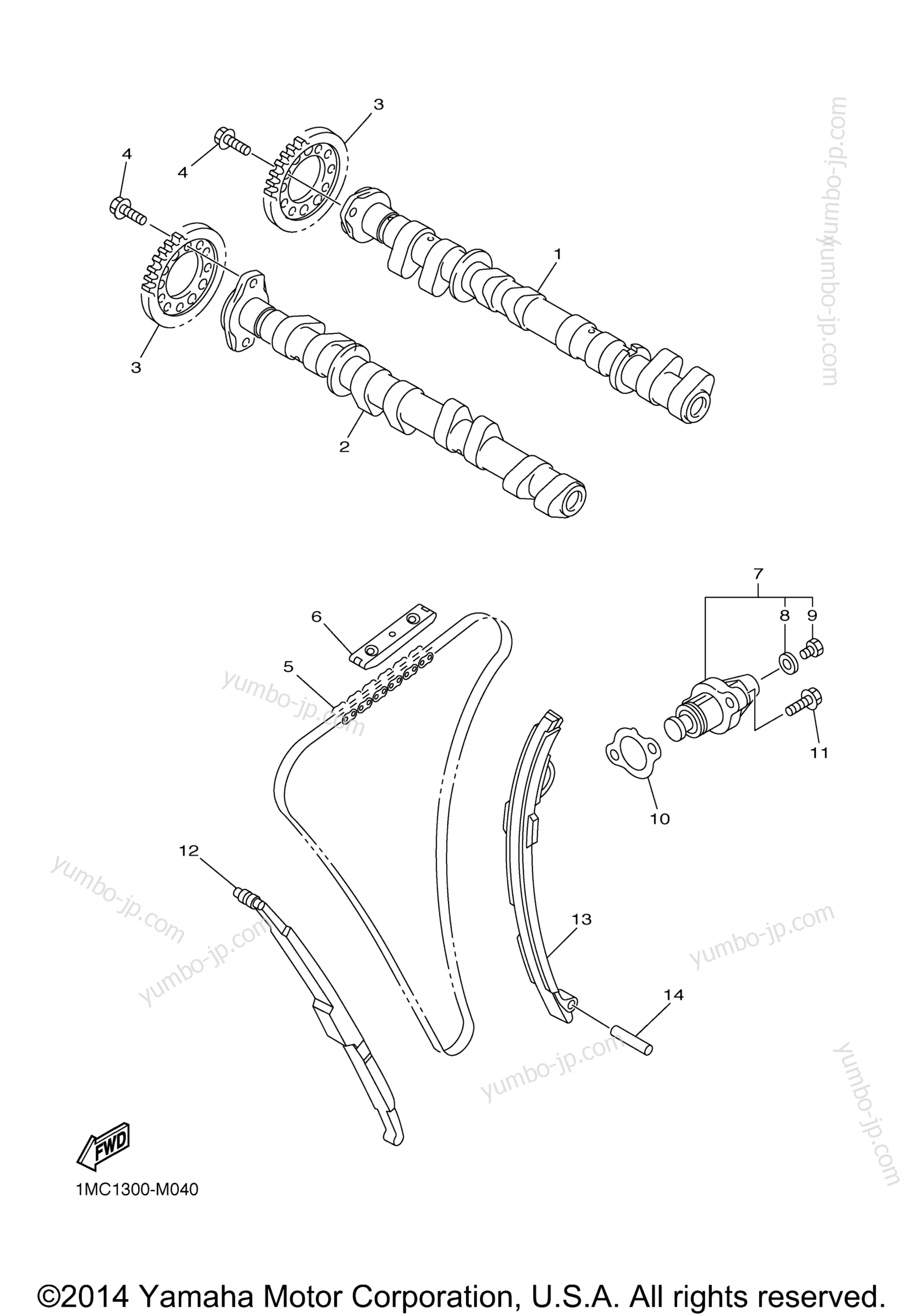 Camshaft Chain для мотоциклов YAMAHA FJR1300E (FJR13ESER) 2014 г.