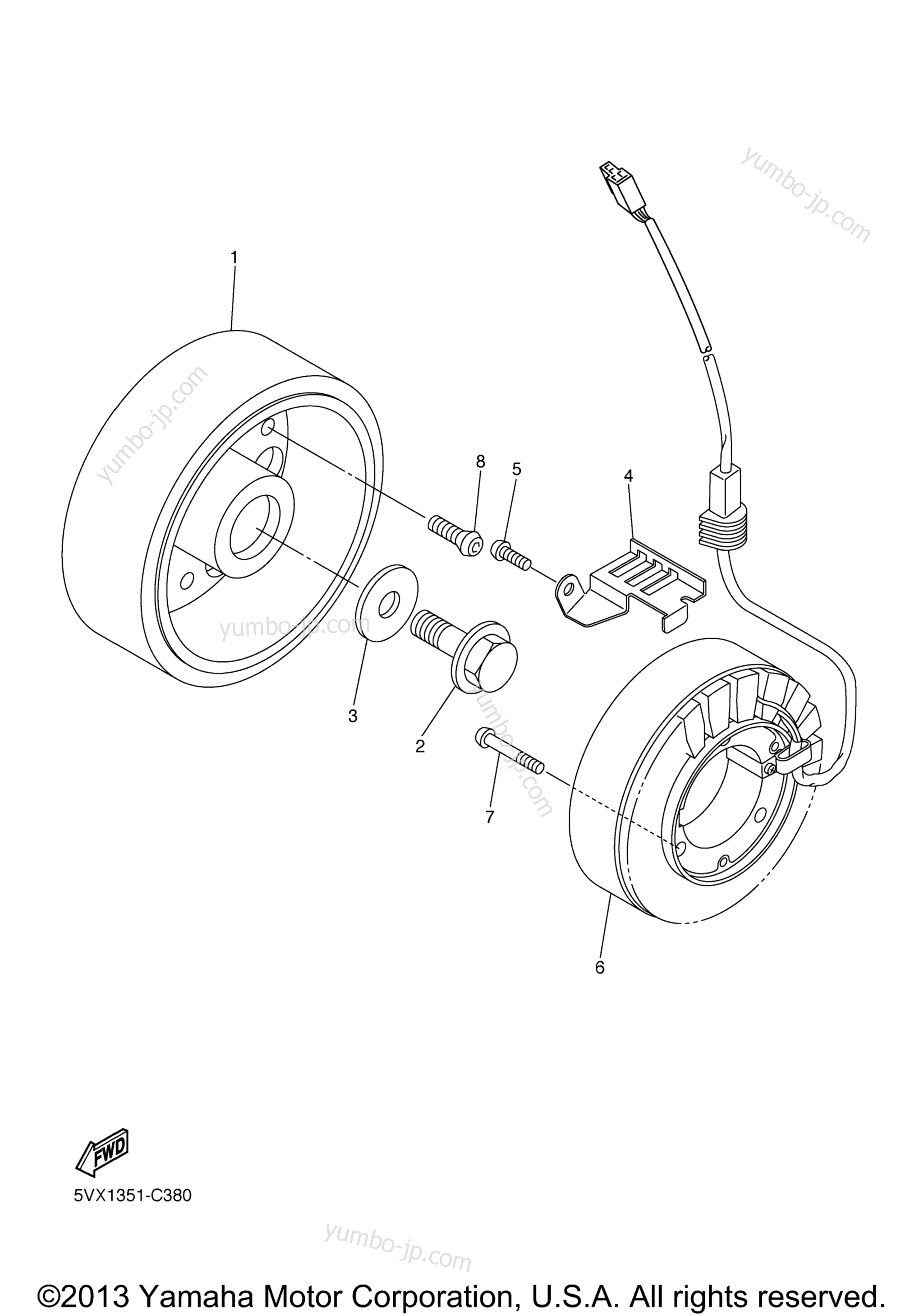 GENERATOR для мотоциклов YAMAHA FZ6 (FZS6XCB) CA 2008 г.