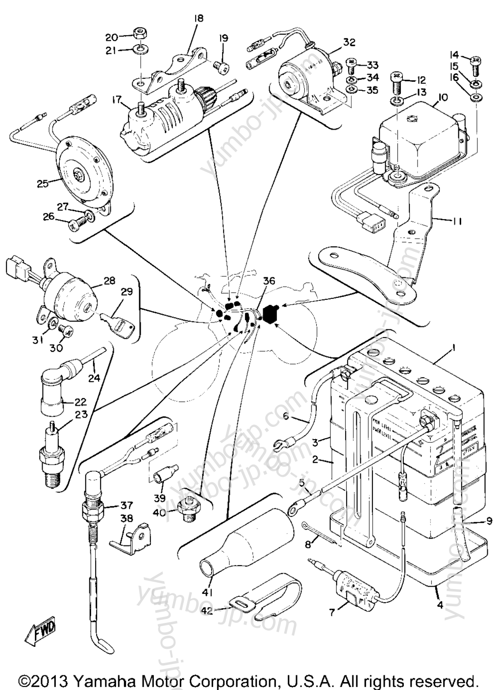 Electrical (At1-B) for motorcycles YAMAHA CT1B 1970 year