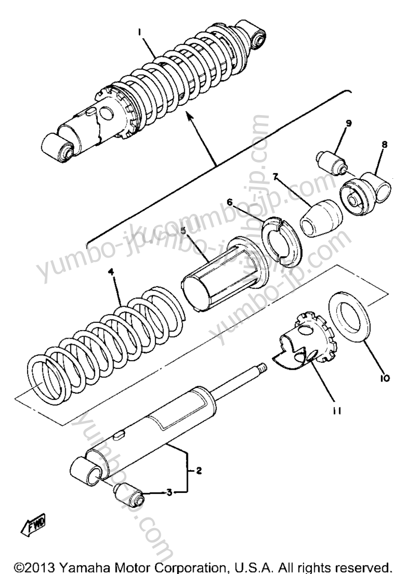 Rear Cushion Yz80f для мотоциклов YAMAHA YZ80D 1977 г.