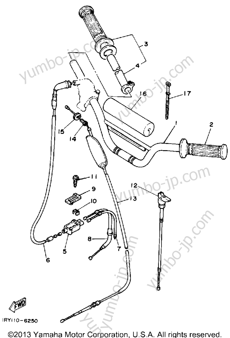 Handlebar-Cable for motorcycles YAMAHA BIG WHEEL (BW80T) 1987 year